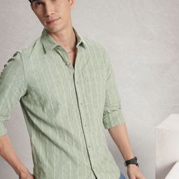 WROGN Vertical Striped Textured Casual Shirt-picture-33