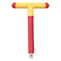 De Neers Red & Yellow Injection Non Sparking T Type Wrench 3/8 (140mm), NSI-B-TTW image 1