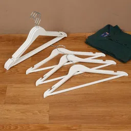 DREAM WEAVERZ Pack of 6 White Heavy Duty Plastic Durable Adult Clothes Hangers-image-17