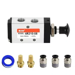 RIH 5 Ports and 2 Position Lever Operated Manual Switch Valve With 1/4 inch (6.35 mm) NPT Inlet Size, 4R210-08-43
