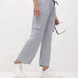 The Roadster Lifestyle Co. Women Smart Textured Cargo Trousers-picture-0