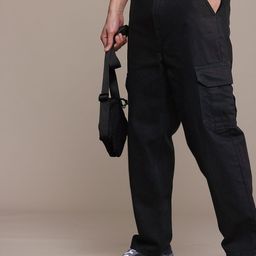FCUK Men Loose Fit Cargo Style Pure Cotton Jeans-image-48