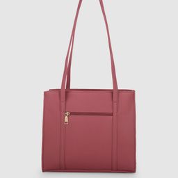 Caprese Dark Mauve-Coloured Solid Leather Regular Structured Shoulder Bag image 3