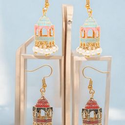 OOMPH Dome Shaped Jhumkas Earrings-23