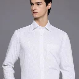 Louis Philippe Pure Cotton Classic Fit Micro Ditsy Printed Formal Shirt-picture-32
