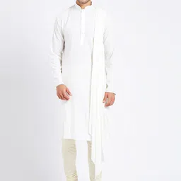 KISAH Men Off-White Solid Kurta with Churidar-53