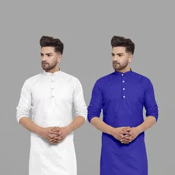 VS MALL Men Blue Kurtas-picture-28