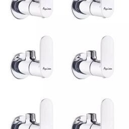 Aquieen Cuff Brass Silver Angle Stop Valve Pack of 6 Piece-image-86