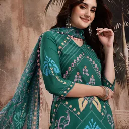 Sangria Ethnic Motifs Print Kurta with Trousers & Dupatta-picture-23