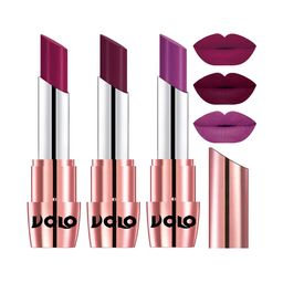 VOLO Set Of 3 Creme Matte Lipstick-3.5 g Each-645-Magenta 648-Purple 647-Wine-7