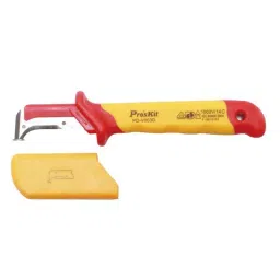 Pro'sKit PD-V003D VDE 1000V Insulated Hook Blade Sickle Shaped Cable Knife 38*155mm-15