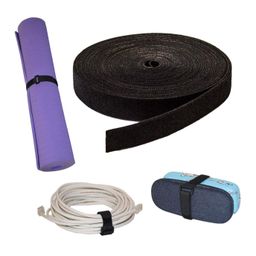 DIY Crafts 10 Meter, 16mm Black Loop & Hook, 16mm Reusable Fastening Roll Hook & Loop Reusable Cable Ties Wraps Straps Adjustable Multi-Purpose Hook and Loop Cord (10 Meter, 16mm Black Loop & Hook) image 1