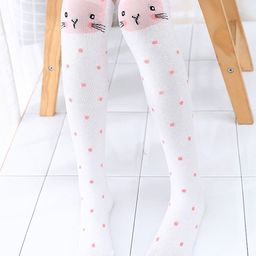 Flaunt Chic Polka Dot Printed Socks - Pink & White-image-70