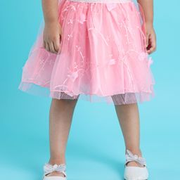 Babyhug Woven Embellished Party Skirt - Pink-image-96