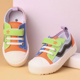 Cute Walk by Babyhug Velcro Closure Colour Blocked Casual Shoes - Orange-image-17