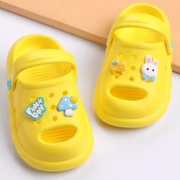 Cute Walk by Babyhug Slip On Clogs with Back Strap & Bunny Applique - Yellow-picture-24