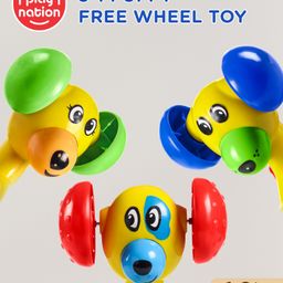 Play Nation Puppy Shape Free Wheel Toy- Multicolour-23