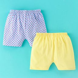 Ben Benny Interlock Knit Shorts Solid Color & Polka Dot Print Pack of 2 - Blue & Yellow-image-16