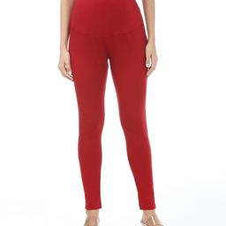 Bella Mama Full Length Maternity Leggings With Tummy Band Solid color- Majenta-image-30