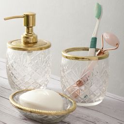De Maison Decor Astrid Crystal Cut Bathroom set in Gold-picture-10