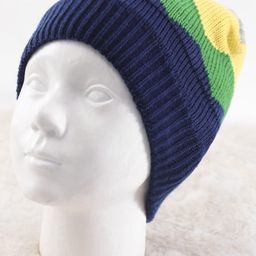 Pine Kids Knit Color Block Design Winter Caps - Blue & Yellow-image-49