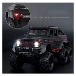Magicwand Die-Cast Zinc Alloy 1:22 Scale G63 6X6 with 6 Openable Doors and Pull Back Action Glowing Headlights & Tail Lights - Color may vary-12