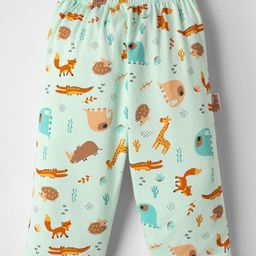 Child World Interlock Knit Full Length Animal Printed Lounge Pants - Aqua Blue-image-90
