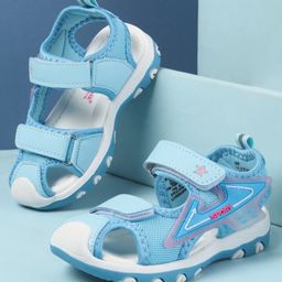 Cute Walk by Babyhug Velcro Closure Solid Color Sandals- Blue-image-24