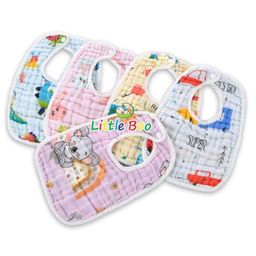 Little Boo Muslin Pure Cotton Printed 6 Layer Baby Feeding Bibs Pack of 3-( Multicolor Colour & Print May Vary)-14