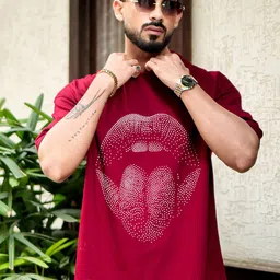 AUSK Men Graphic Printed Drop-Shoulder Sleeves Round Neck Oversized Cotton Tshirt-image-100