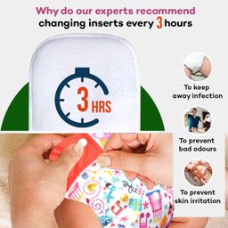 VParents Jumbo Print Reusable And Adjustable Cloth Diaper With  5 Layers Washable  Ultra Absorbent Insert - Multicolor image 4