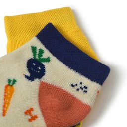 Mi Arcus Set Of 2 Ankle Length Printed Socks - Yellow & Cream image 4