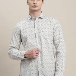 Turtle Men Relaxed Slim Fit Spread Collar Geometric Printed Cotton Casual Shirt-image-60