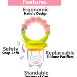 Enorme Apple Fruit Shape Silicone Teether With Fruit Food Feeder Nibbler Pack Of 2 - Color May Vary image 5
