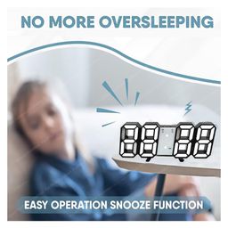 FunBlast 3D Digital LED Light Alarm Clock with USB WireBlack White image 5