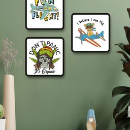 Myntra Elegant Homes White & Blue 3 Pieces Motivational Quotes Wood Wall Art-image-71