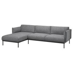 ikea äpplaryd 3-seat sofa with chaise longue, Lejde grey/black-picture-11