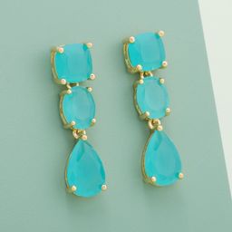 Kushal's Fashion Jewellery Gold Plated Zircon Studded Classic Drop Earrings-image-84