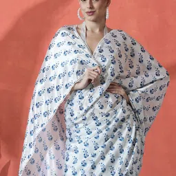 Sangria Ready to wear Satin Floral Digital Printed Saree-picture-45