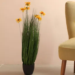 Home Bloom Green & Black Artificial Grass Plant With Pot-15