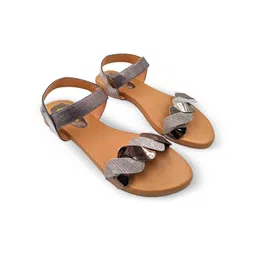 ZaHu Women Open Toe Flats with Laser Cuts-image-9
