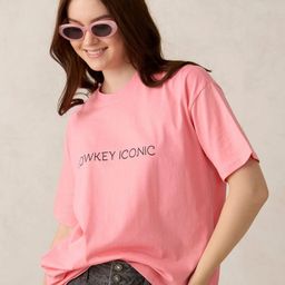 Outzidr Printed Round Neck Cotton Oversized T-shirt-image-36