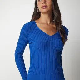 Happiness istanbul Women Striped Fitted Top-image-97