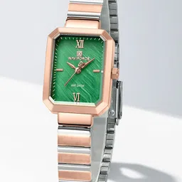 Naviforce Women Dial & Stainless Steel Reset Time Straps Analogue Watch NF5050_RG GN RG-51