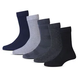 RC. ROYAL CLASS Men Pack Of 5 Patterned  Cotton Mid Calf-Length Socks-2