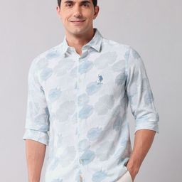 U.S. Polo Assn. Denim Co. Men Classic Fit Spread Collar Floral Printed Casual Shirt-image-87