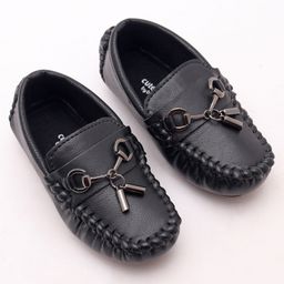 Cute Walk by Babyhug Loafer Shoes - Black-image-121