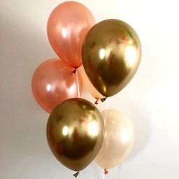 Balloon Junction Metallic Balloons Rose Gold,Chrome Gold & White - Pack Of 50-image-17