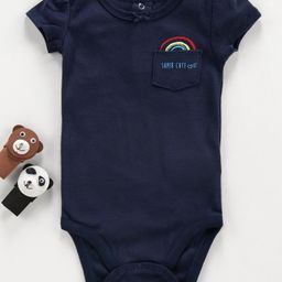 Fox Baby Short Sleeves Solid Onesie - Navy Blue-image-30