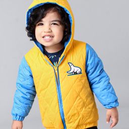 Babyoye Full Sleeves Hooded Reversible Jacket - Yellow Blue-picture-18